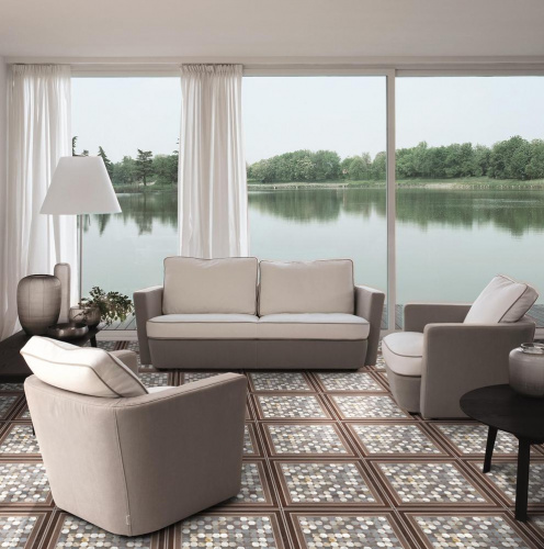 Керамогранит Absolut keramika Roma Brown декор 45х45